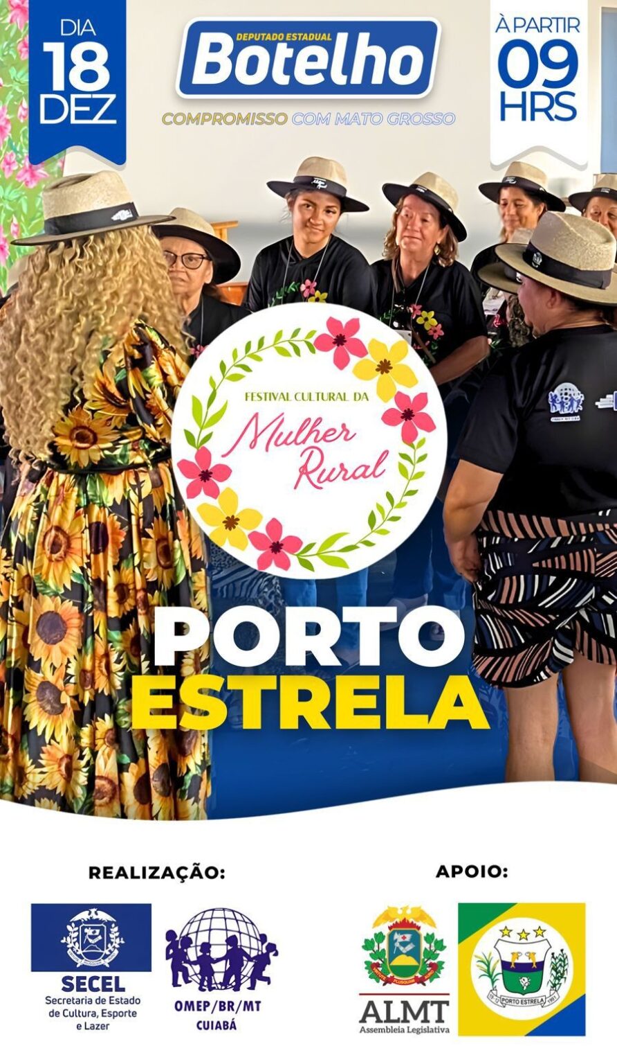 Porto Estrela realiza Festival Cultural da Mulher Rural nesta quinta-feira (18)