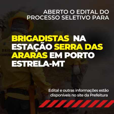 Aberta as inscrições do Processo Seletivo para brigadista na Serra das Araras em Porto Estrela-MT