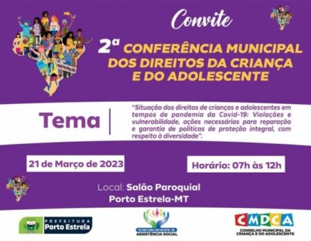 Porto Estrela realizará 2ª Conferência Municipal dos Direitos da Criança e do Adolescente